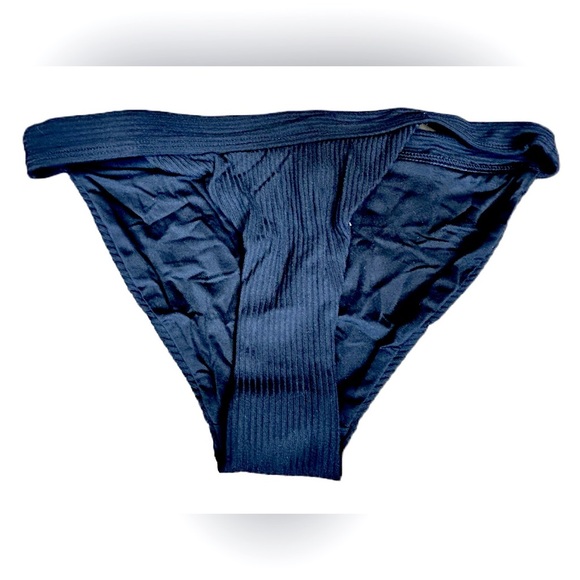 NWT Andie Swim The Banded Cheeky Rib Stretch Bikini Bottom in Black, Medium - Picture 6 of 12